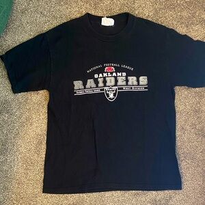 Oakland Raiders Black T-Shirt Vintage L-XL Faded Label